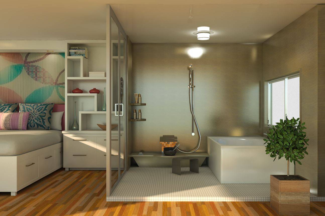 Chambre parentale avec SDB ouverte à Cuers