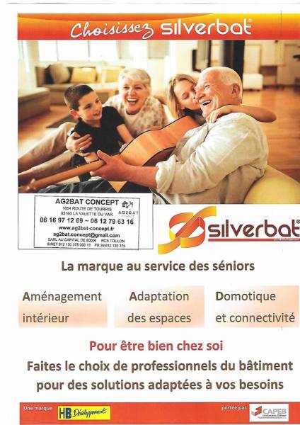 Aménagements Silverbat salle de bain et wc personnes âgées à la Valette du var